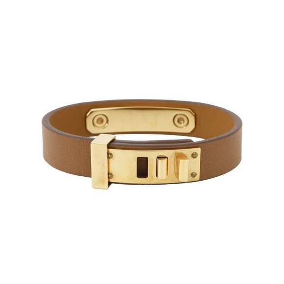 HERMES As de Coeur Bracelet Size T2 Swift Leather Gold - Picture 2 of 14